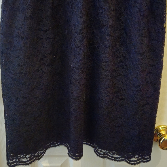 LOFT Black Lace Lined Mini Dress - Size 6P - Picture 2 of 10